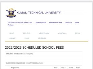 School fees for KSTU 2022/23 academic year 